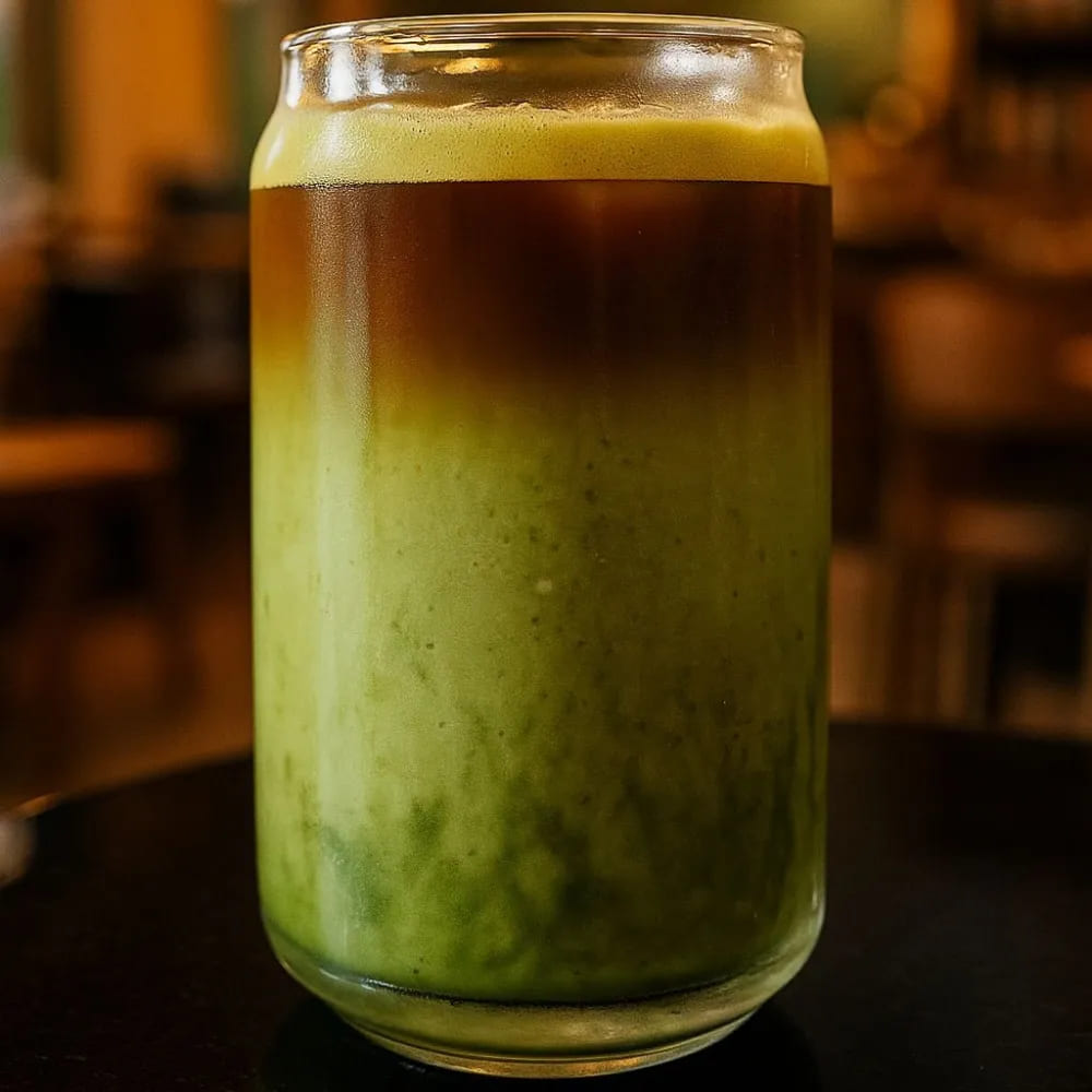 dirty matcha latte